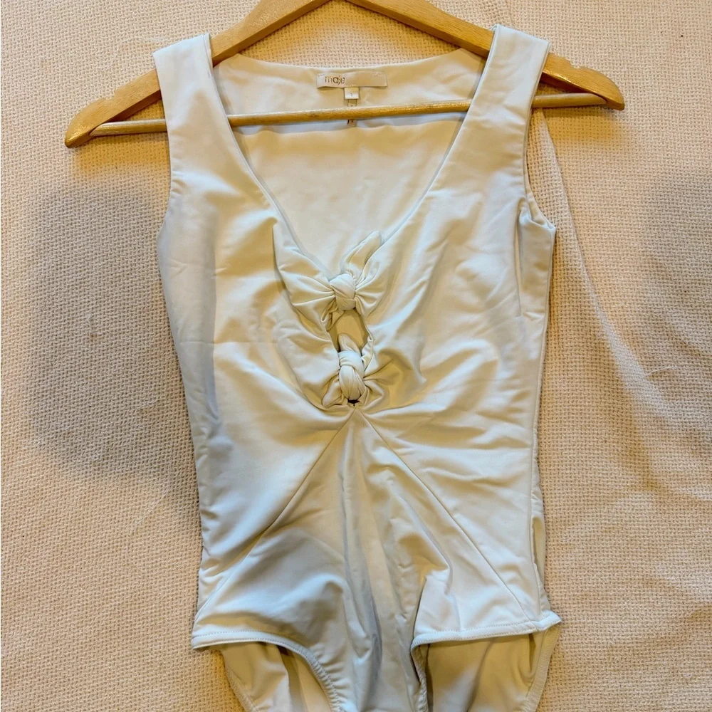 Maje White Designer Label Top with Gold Logo‎